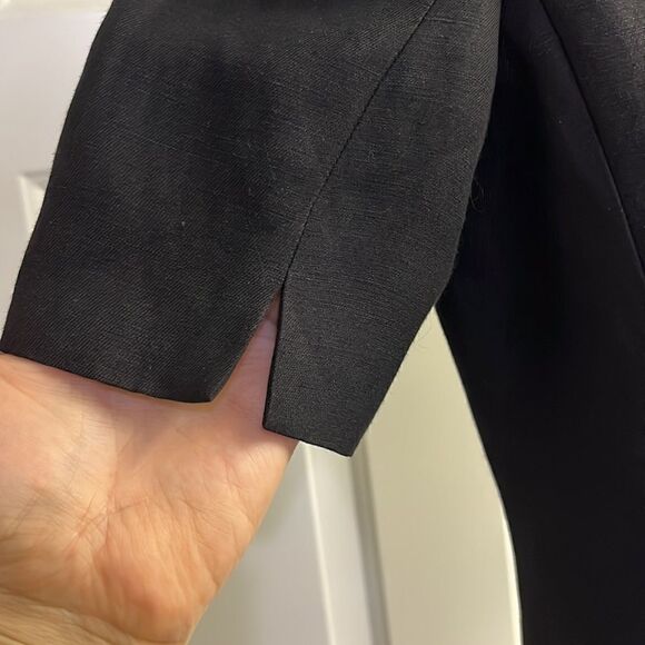 Ann Taylor Linen Blend Short Sleeve Button Front V-Neck Lined Blazer- 8P - Picture 10 of 15